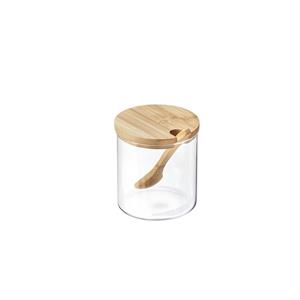 BARATTOLO VETRO COP.BAMBOO CUCCHIAINO ML.310 T3033 LEONE